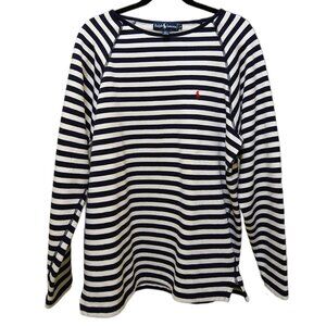 Vintage 1980's/1990's Ralph Lauren Striped Knit Nautical Breton Stripe Pullover